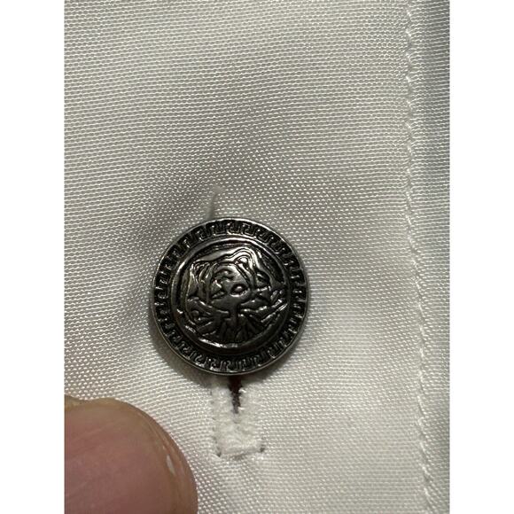 Sefeni Scorpion Embroidered Button Down Shirt White Metal Buttons Men’s Medium - Picture 3 of 11